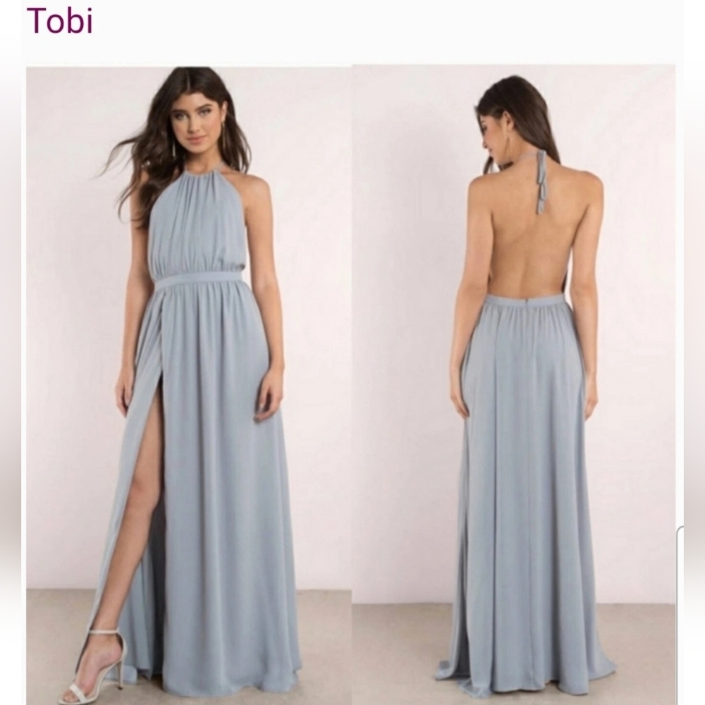Tobi Dress Women's Size Small Halter Backless Maxi Gown